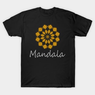 Yoga Mandala Symmetric Flower Pattern T-Shirt